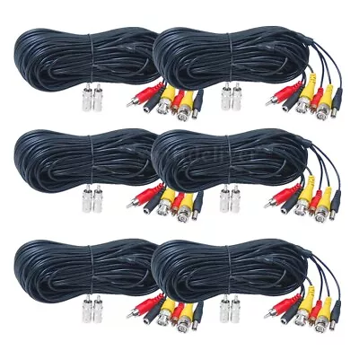 6x 50ft Security Camera Audio Video Power Cables Surveillance CCTV Wire Cord C4D • $45.90