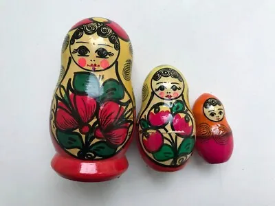 Matryoshka Babushka Nesting Doll 3 Pieces NEW USSR Fast Shipping Gift Crafts • $20