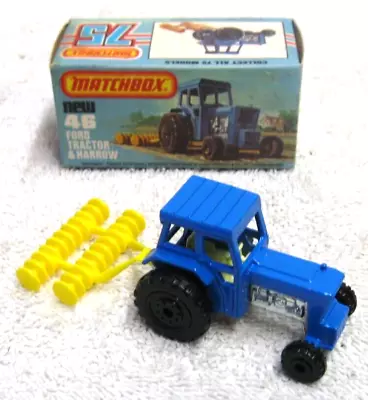 Vintage 1977 Matchbox Lesney 1/64 Ford Tractor W/ Harrow Disk New In Box #46 • $10