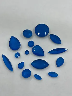 Neon Blue Rhinestones Navette Rivoli Teardrop Diamond Jewelry Accessories • $7.11