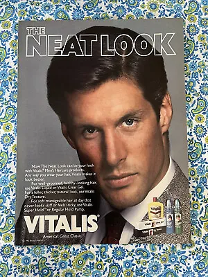 Vintage 1985 Vitalis Men’s Haircare Products Print Ad • $5.90