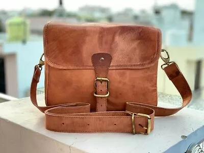 $46.98 • Buy Genuine Leather Photographer Shoulder Bag Vintage Camera Travel Handbag