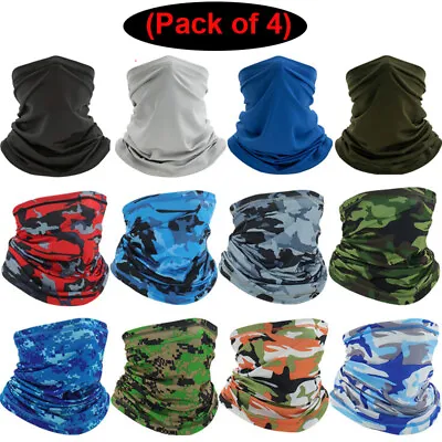 4× Neck Gaiter Face Masks Tube Bandana Camouflage Ski Scarf Motorcycle Balaclava • $12.99