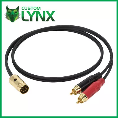 5 Pin Din To 2 X RCA Phono Cables. B&O Quad Lead DVD/CD/AMP To AUX HIFI PRO • £30.53