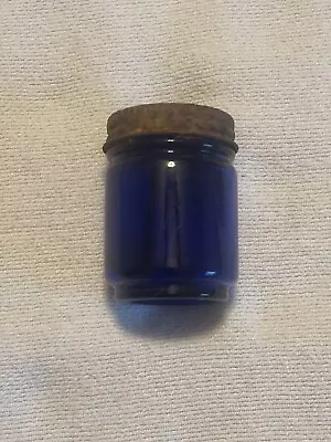 Vintage Vicks VapoRub Cobalt Blue Glass Jar With Metal Lid  • $5