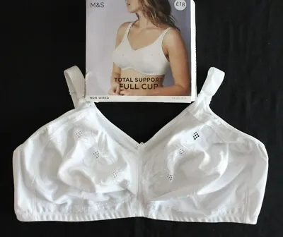 £11.95 • Buy M&s Collection Total Support Embroidered Non Wired Full Cup Bra Bnwt White