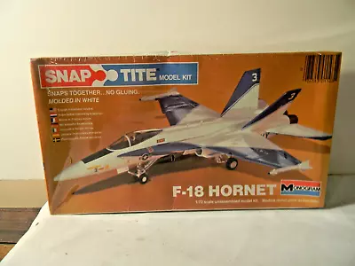 1980 Monogram F-18 Hornet Snap Tite Jet Fighter Airplane Model Kit Sealed • $29.99