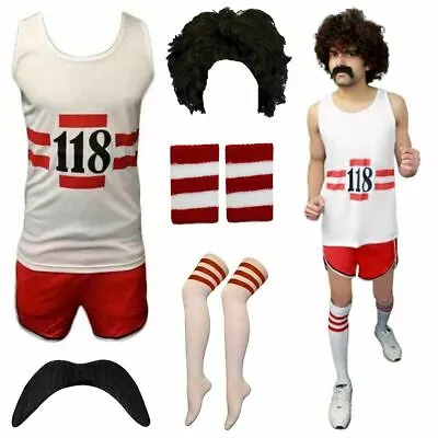 118 Costume Mens Women Hen Do Stag Marathon Retro Vest Short Full Set Outfit • £22.09