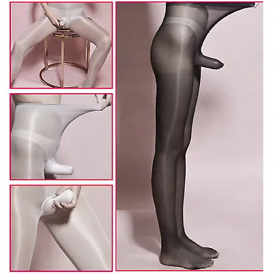 US Men's Tight Pantyhose Shiny Bodystockings See Through Stretchy Skinny Pants • $7.97