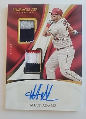 2017 Panini Immaculate Matt Adams Dual Jersey Patch Auto Autograph /25 • $14.99