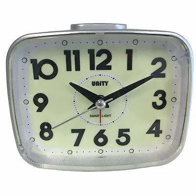 £17.99 • Buy Super Luminous Alarm Clock In White With Light Up Face And Snooze