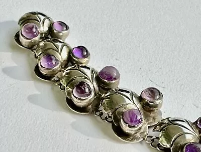 Vintage Mexican Sterling Amethyst Bracelet Mexico Silver • $175