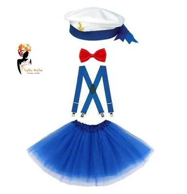 SAILOR COSTUME Kids Ladies Retro Navy Outfit  Sea Hen Party FANCY DRESS • £16.72