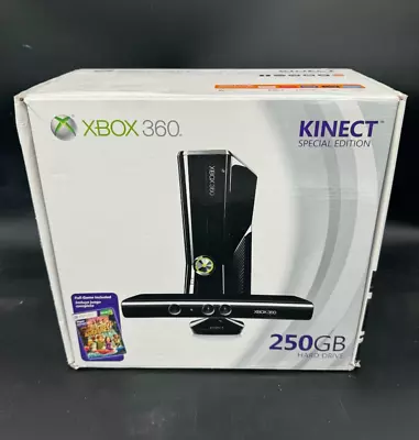 Microsoft Xbox 360 Kinect Special Edition Bundle 250GB Black Console CIB Tested • $89.99