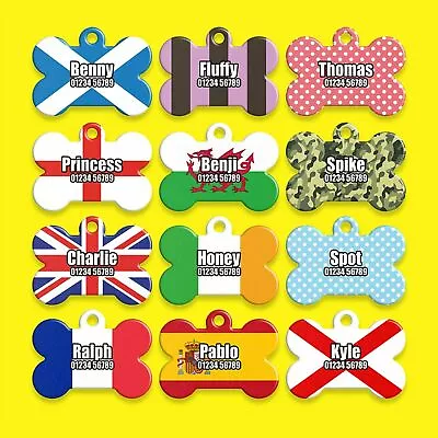 £3.85 • Buy Personalised Pet ID Tags UV Stable Custom Metal Dog Name Tag Discs UV Printed