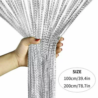 Door String Curtain Room Divider Window Panel Tassel Fringe Glitter Fly Screen • £5.89