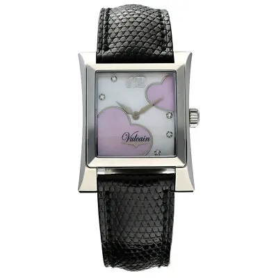 Vulcain Vulcanova 600120N5SBAO901 Pink Heart MOP Square Quartz Women's Watch • $630