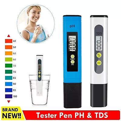 PH TDS Meter Digital Tester Pen Aquarium Pool SPA Water Quality Monitor Portable • $12.79
