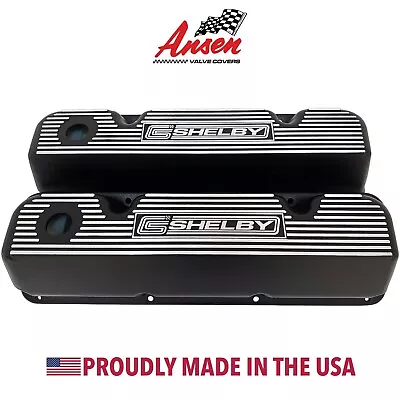 Ford 351 Cleveland Carroll Shelby Black Valve Covers - Style 2 - Ansen USA • $299