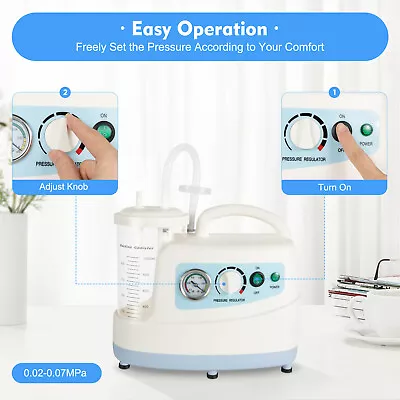 Dental Medical Vacuum Phlegm Emergency Aspirator Machine Portable Suction Unit  • $168