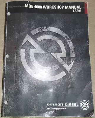 2009 2010 Detroit Diesel Mbe 4000 Epa04 Engine Service Repair Workshop Manual • $139.99