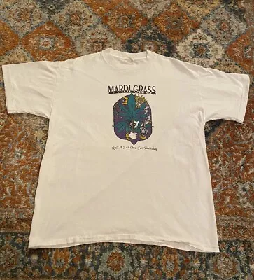 Vintage Weed Mardi Gras Shirt Funny Parody Size XL  • $29.99
