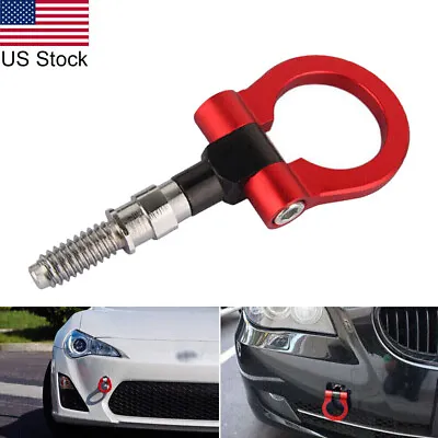 Red JDM Style Racing Tow Trailer Hooks Bars Ring For BMW 1 3 5 6 X5 X6 Z4 Mini • $18.99