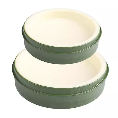 Reptile Water Dish Bowl Imitation Bamboo Round Plastic Reptile Water & Food Bowl • $7.99