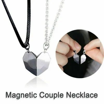 2pcs Magnetic Couple Heart Pendant Necklace Lovers Women Chain Jewellery Gifts  • £5.89