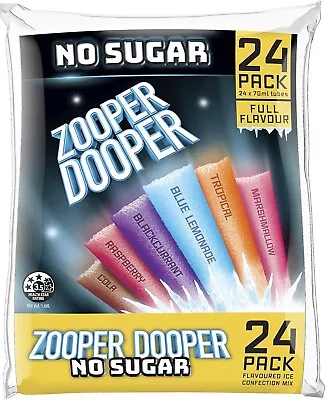 2X Zooper Dooper No Sugar 70ml X 24 Assorted • $18.40