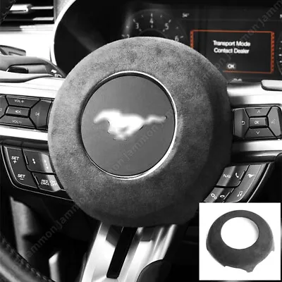 Interior Decor Steering Wheel Cover Trim For Ford Mustang 2015-2022 Alcantara • $40.88