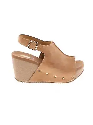 Volatile Womens Division Faux Leather Wedge Sandal Tan • $50