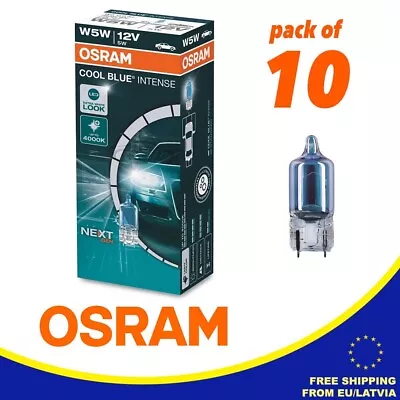 Pack Of 10 OSRAM T10 W5W 12V COOL BLUE INTENSE NextGen Xenon Look Light Bulbs • $32.50