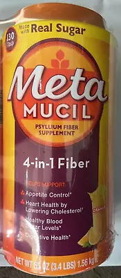 Metamucil 4-in-1 Psyllium Fiber Orange Smooth Powder (3.4 Lbs) 1.56 Kg /EXP 2026 • $27.99