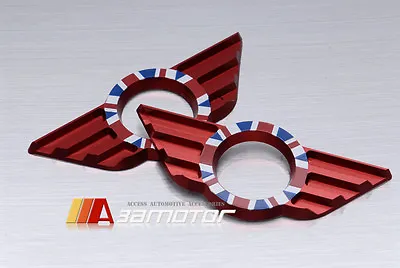 Red UK Union Jack Door Pin Button Surrounds Fits MINI Cooper R50 R52 R53 R56 R57 • $14.24