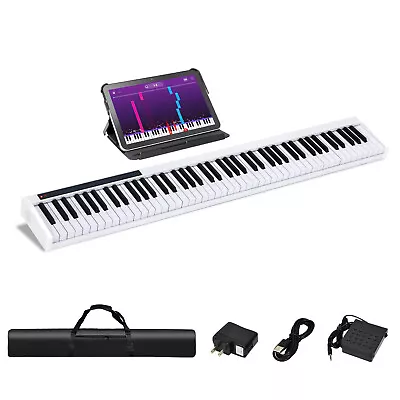 88 Keys Digital Piano Portable MIDI Electric Keyboard With Sustain Pedal White • $139.49