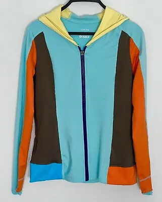 TITLE NINE Womens Full Zip Athletic Hoodie Jacket Stretch Colorful Small • $21.99