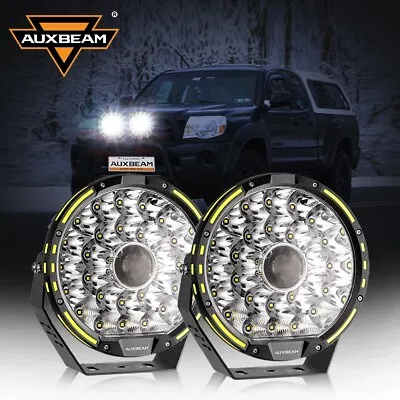 AUXBEAM LED Driving Lights 9  Inch Round Spot Lights Offroad Truck Replace HID • $339.99