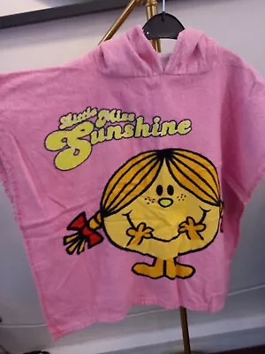 Girls Toddler Infant Little Miss Sunshine Towelling Robe Hooded Poncho One Size  • £3.99