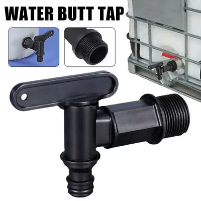 IBC Adapter Tap With Ball Valve 3/4  Rainwater Container Water Tank Canister W6N • £8.35