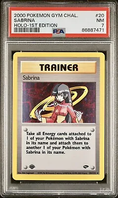 Pokemon 2000 Gym Challenge 1st Edition 20/132 Holo Rare Sabrina PSA 7 Mint 🔥 • $74.99