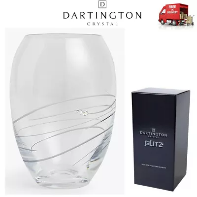 Dartington Glitz Rhumba Small 18cm Barrel Shape Vase Swarovski Crystals Gift Box • £29.95