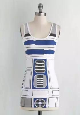 NWT Modcloth  You R2 Cute Tank  R2 D2 Tank Star Wars Tank White S M $49.99 • $34.99