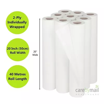 9 X White Couch Roll 20  Hygiene Roll Salon Beauty Massage Clinic Bed 40 Metres • £6.95