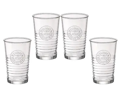 Bormioli Rocco Officina1825 Water Glasses Clear 11oz Drinking Tumblers Set Of 4 • $24.99