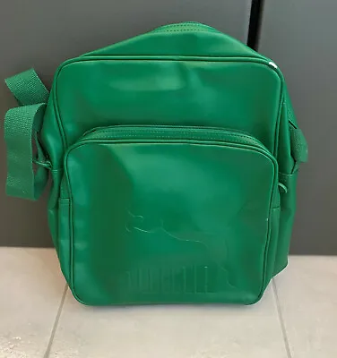 $48.90 • Buy Vintage Puma Cross Body Green Bag Back Pack Document Shopping School Bag 