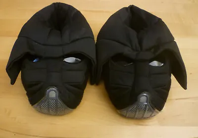 Star Wars Darth Vader Helmet Black Slippers Kids Youth Size L 1-2 Puffy Booties • £12.84
