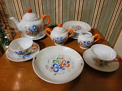 Vintage Hand Painted Tea Set Made In Japan 14 Pieces Delicate And Gorgeous • $24