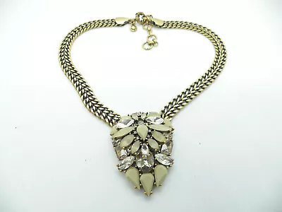 Statement J Crew Pave Crystals Beaded Chain Chunky Gold Tone 15 Jewelry Necklace • $14.90