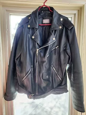 Vtg Wilsons Open Road Leather Motorcycle Biker Cafe Racer Jacket Coat Mens XL  • $82.99